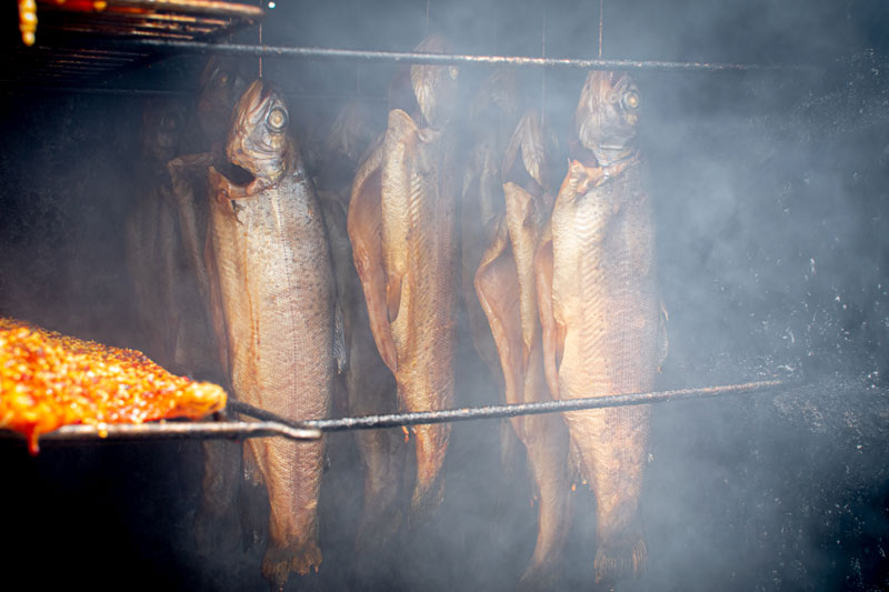 Fisch im Rucherofen