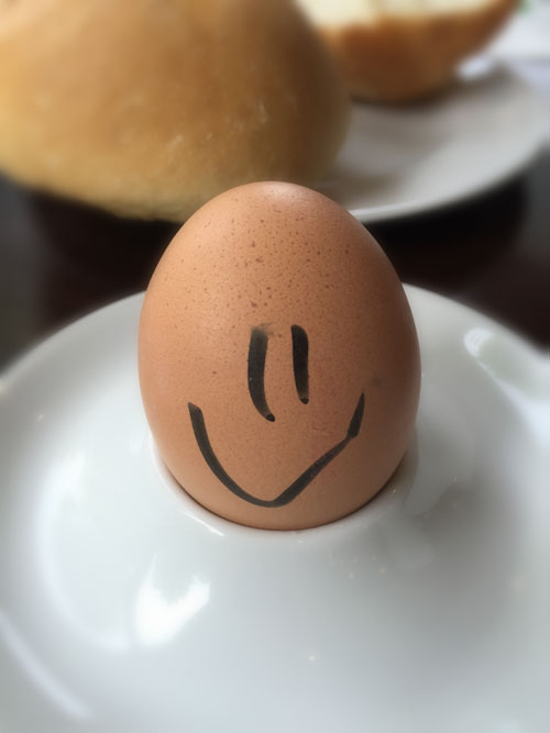 Frühstücksei mit Smiley